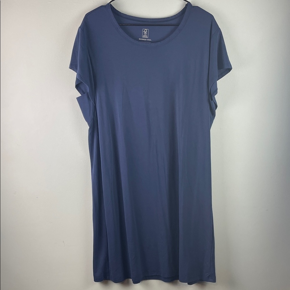 Bamboo Cool Blue T-Shirt Dress Size L